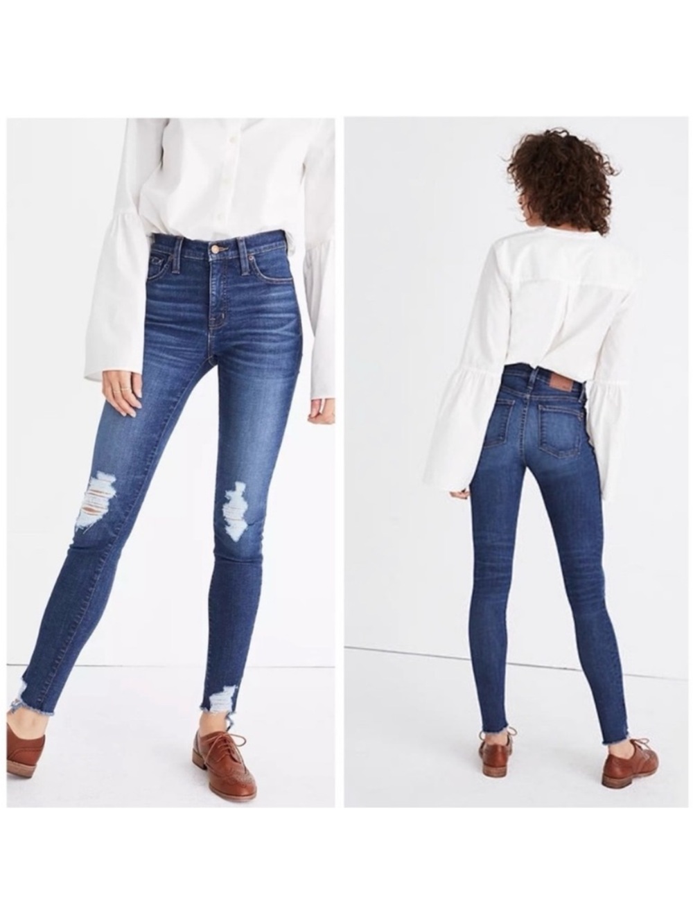 MADEWELL 9" High Rise Skinny Denim Jeans: Destructed Edition Size 28